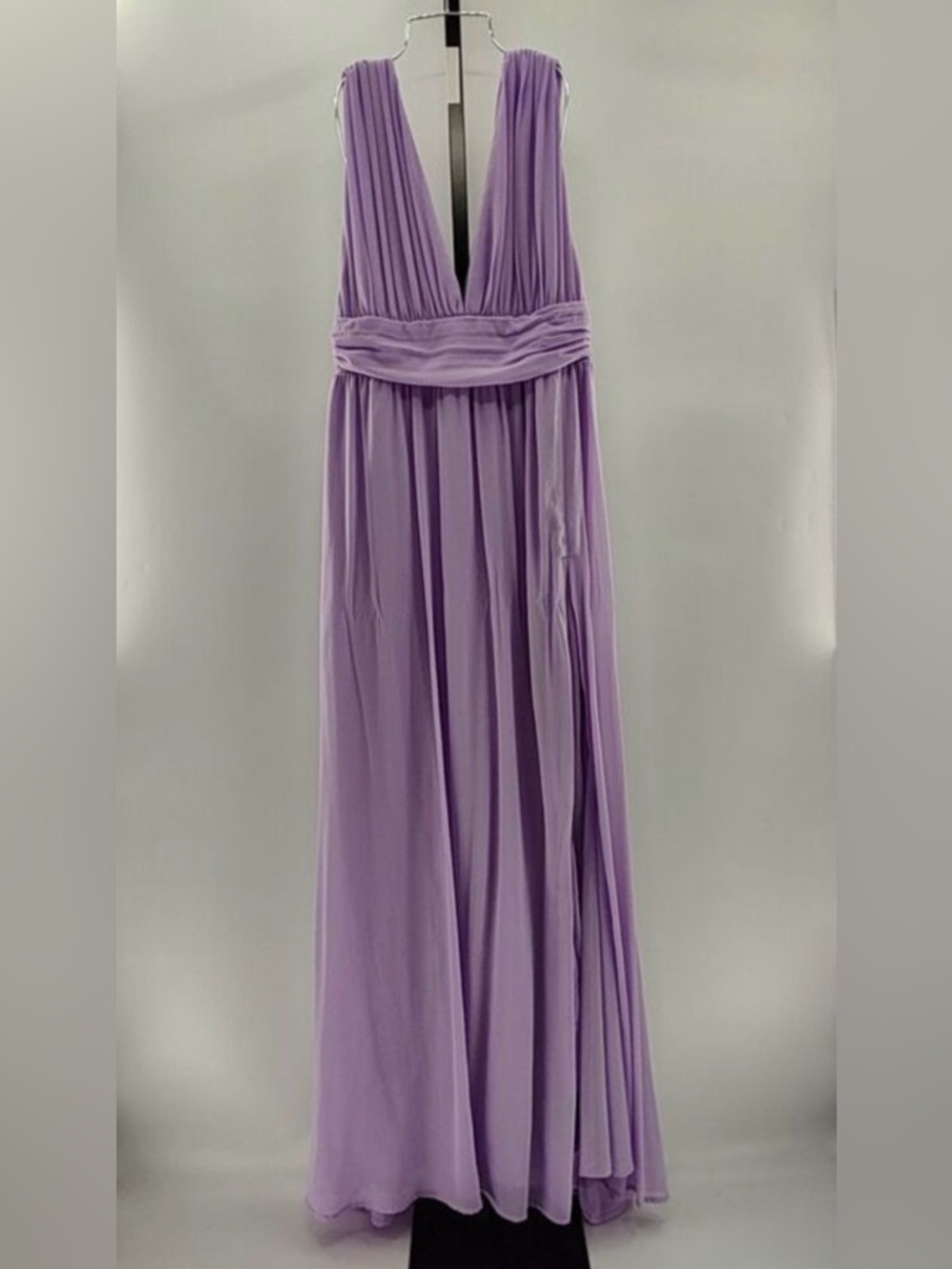 NWT Lulu's Lavender V-Neck Maxi Dress with Thigh Slit XL